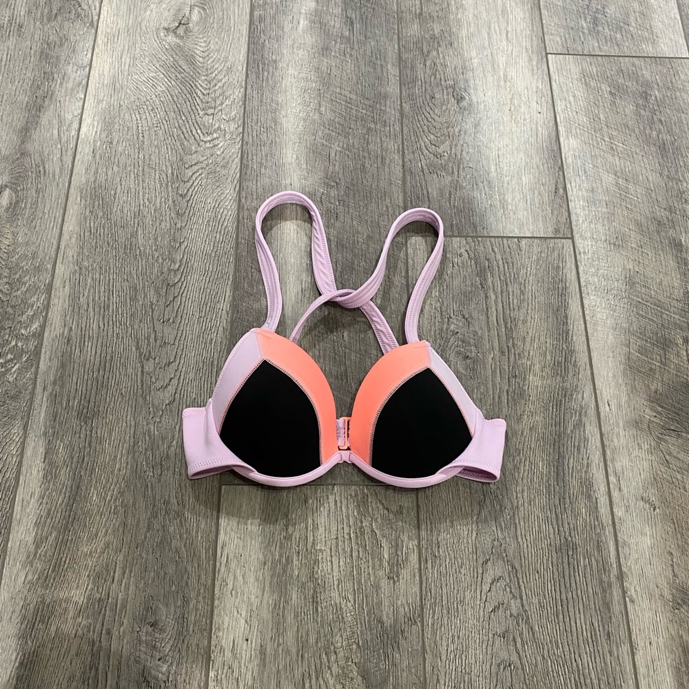 34B VS Purple Color Block Bikini Top